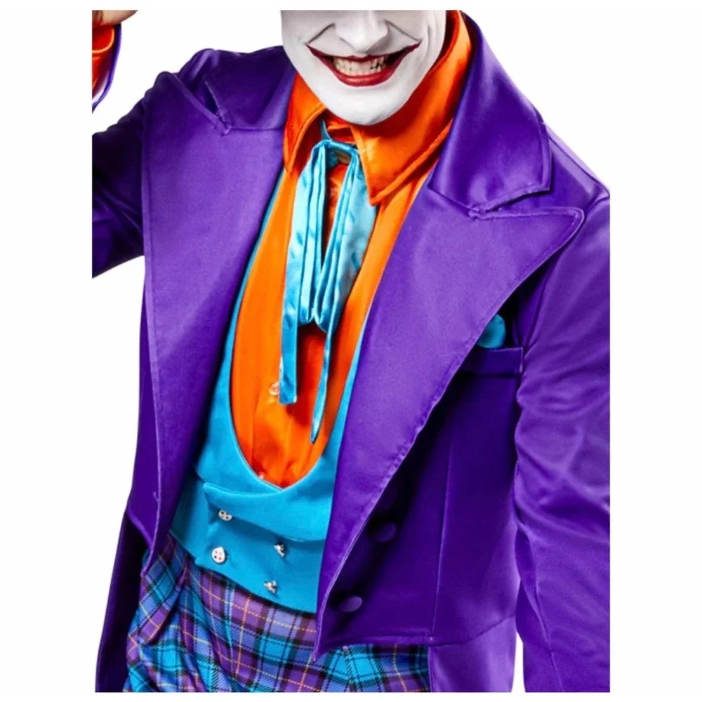 Rubies DC Comics The Joker Costume Mens Large Purple Tailcoat Plaid Pants Set